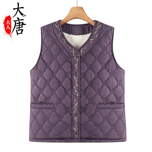【奶奶装冬季加绒马甲】中老年人背心 夹棉加厚妈妈保暖上衣 内搭开衫  商品图0