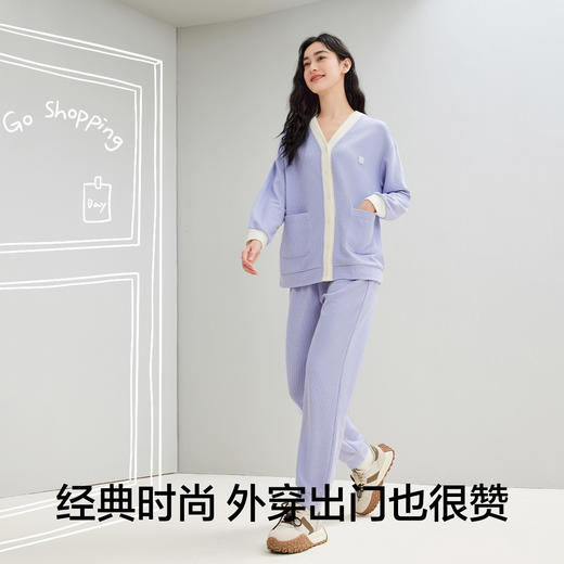 【清仓捡漏】【XL-2XL】【有棵树】女士华夫格开衫睡衣套装 商品图9