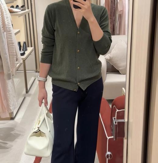 重磅  LP苔藓绿羊绒开衫  100小山羊绒花纱   超美低饱和绿 商品图0