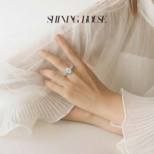ShiningHouse[培育] 18k金钻石戒指 椭圆形1克拉钻人工真钻人造钻石K金戒指时尚钻石戒指悦己送礼臻选【此商品不支持7天无理由退货退款】预计3日发货 商品图4