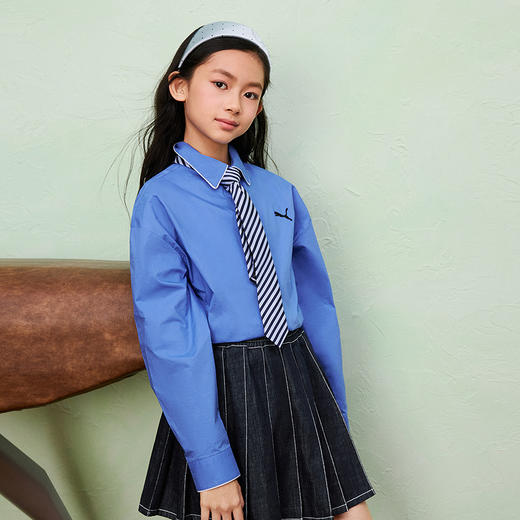 PUMA彪马童装2026春季新款儿童长袖衬衫女童上衣时髦精致 商品图2