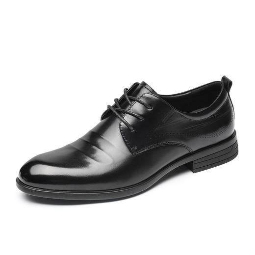 信诺中老年休闲男鞋商务正装皮鞋黑色系带单鞋爸爸鞋2026春季新款N6C063-39 商品图3