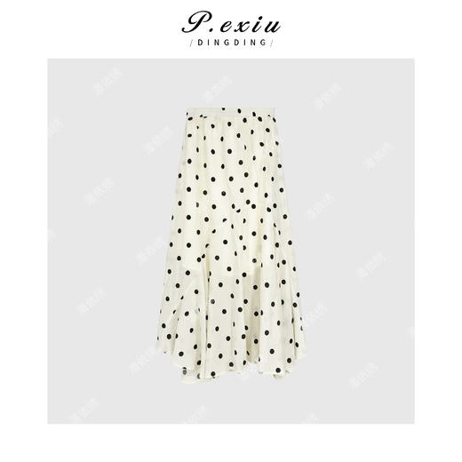 04-1潘依绣丁丁宠粉法式复古波点设计感A字气质半身裙 WH00176 商品图1