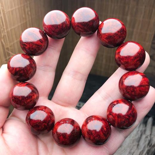 【青山特惠】2.0*12颗5星半满瘤疤小叶紫檀手串（无胶嫩瘤） t35 商品图0