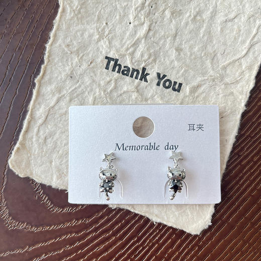 黑色金属小猫耳饰耳夹-纪念日百货门店同款169100349 商品图0