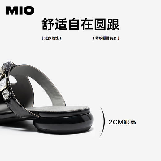 【上新】MIO米奥女鞋玛丽珍半拖2026夏季新款甜酷穆勒鞋捏褶包头外穿拖鞋M262298883 商品图4