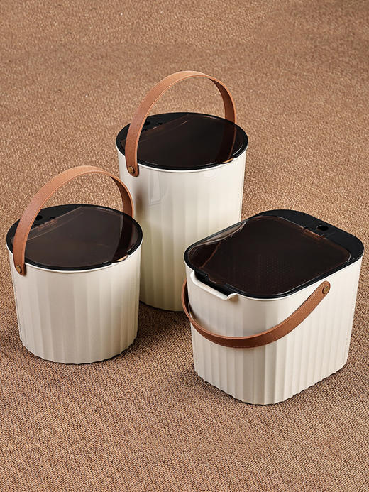茶渣桶/环保桶/高颜值茶水桶废水桶干湿分离家用茶台功夫茶泡茶排水茶桌塑料茶桶 商品图4