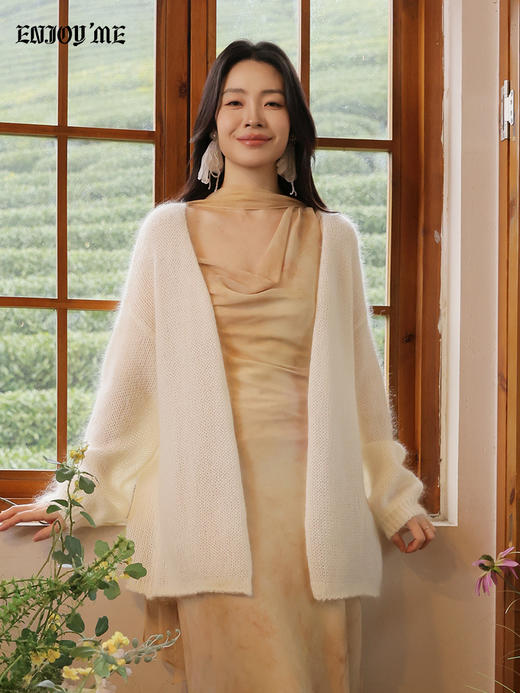 【门店同款】ENJOY春季“柔光芳序”鸢尾紫飘带连衣裙 169099851 商品图3