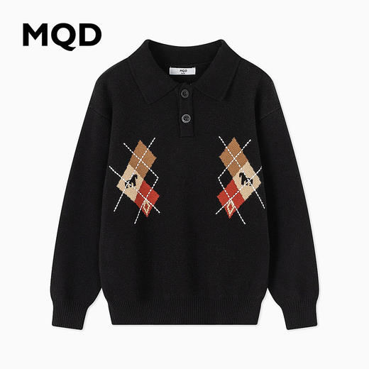【秒2】【MQD】【专柜同款】童装男童毛衣秋冬复古翻领儿童针织衫 商品图1