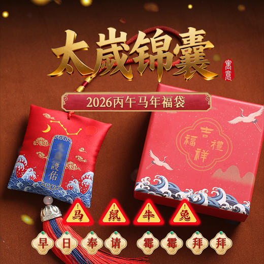 【岁岁调理】灵机生活馆2026马年「太歲锦囊」车挂福袋生肖马、鼠、牛、兔幸运物 商品图0
