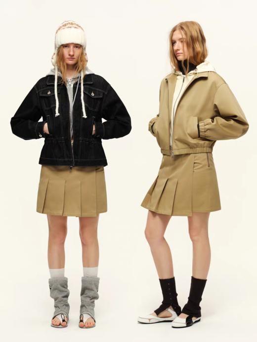 出逃赤岗西/C26SSQ111/侧开拉链假两件挺括百褶短裙 商品图0