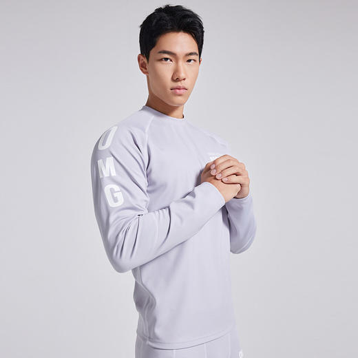 OMG 【轻暖衣】弹力磨毛运动保暖内衣健身衣服男士长袖打底衫秋冬 商品图1