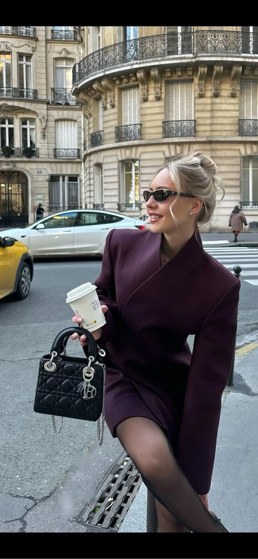 Dior 黑银 三格 羊皮 戴妃 斜挎包 商品图3