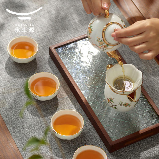 【彼达思】永丰源夫人瓷石榴家园8头茶具4人位 茶礼高端轻奢商务送礼家居自用下午茶礼盒 商品图1