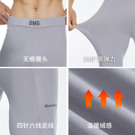OMG运动 【绒感高弹力】紧身裤男打底裤运动紧身长裤健身裤子加绒 商品图2