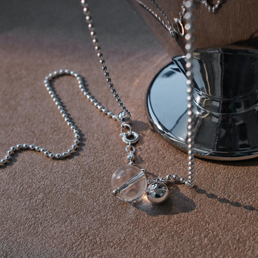 【新年礼物】alodia.co 品牌直发 冰眸白水晶银珠毛衣链可抽拉多戴项链 高级感长期主义百搭 商品图7