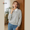 司歌钉珠重工假两件卫衣长袖圆领春秋女T921264Y 商品缩略图1