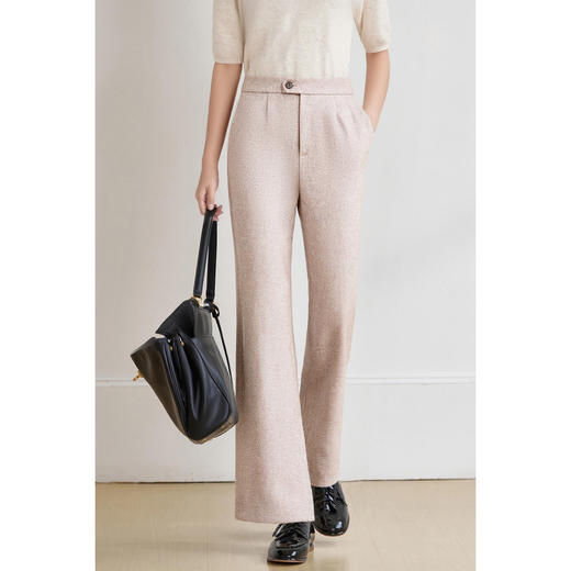 剩S/M/L/XL/XXL 厚实挺括的质感 柔软亲肤的触感 米思阳2025秋冬新款通勤OL羊毛修身西裤5535 商品图2