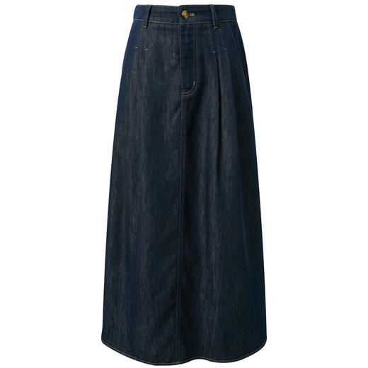 三彩2026春季新款简约复古牛仔裙半身裙高腰A字裙长裙显瘦时尚M 商品图4