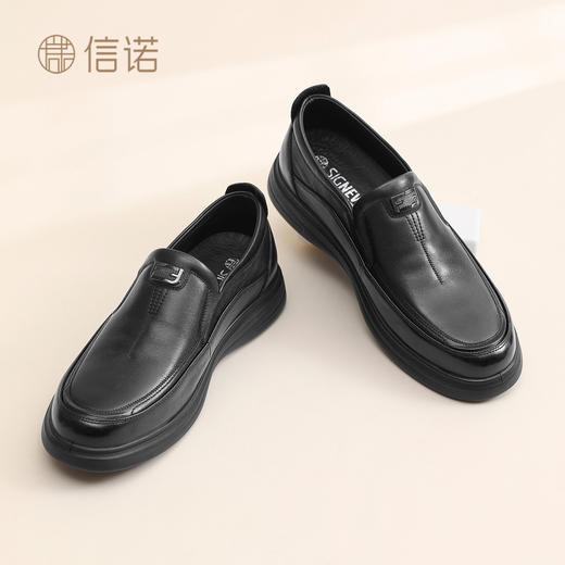 男士真皮商务休闲皮鞋一脚蹬软底中年爸爸鞋通勤单鞋2026春季新款N6C115-30 商品图0