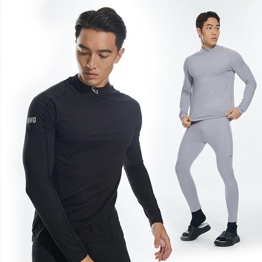 OMG运动 【绒感】秋冬季加绒小高领紧身衣长袖t恤打底衫内衣保暖 商品图2