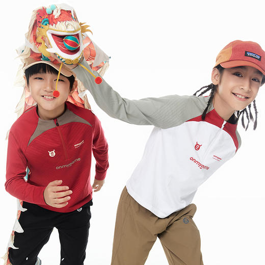onmygame儿童卫衣拜年服男女童春秋季防风上衣新年新款轻盈保暖 商品图4