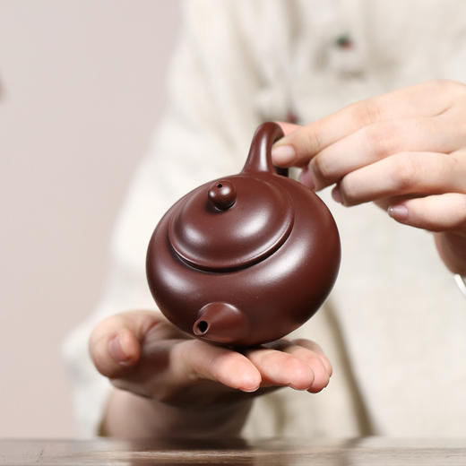 宜兴紫砂壶丨水平壶 原矿紫泥 紫砂壶功夫茶具茶壶 约140CC 小品手工泡茶壶 商品图1