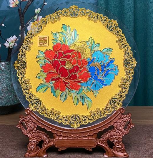 【彼达思】雅琅晶  国色天香盘- 白/ 金 （透边） 商品图4