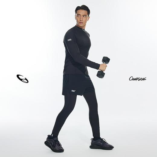 OMG运动 【绒感高弹力】紧身裤男打底裤运动紧身长裤健身裤子加绒 商品图4