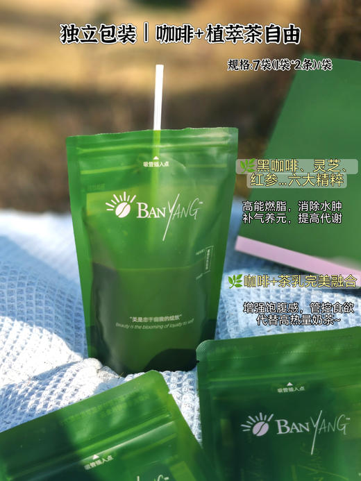 伴氧茉染春山灵参元气黑咖啡3盒装双生组合冻干速溶咖啡（7袋/盒） 商品图2