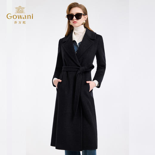 【100%绵羊毛】乔万尼高智感自带气场收腰长款毛呢大衣ED4A830 商品图3