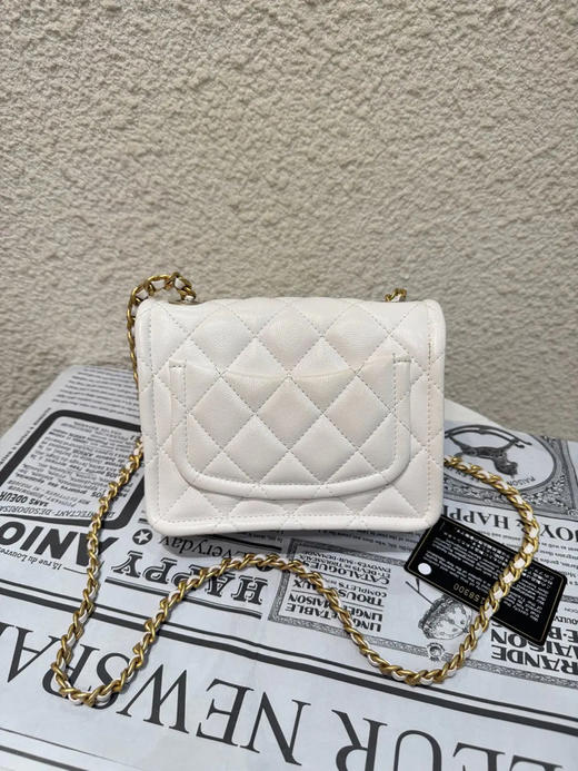 Chanel 21s CF 荔枝纹牛皮 白金 豆腐包 商品图1