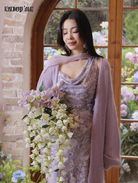 【门店同款】ENJOY春季“柔光芳序”鸢尾紫飘带连衣裙 169099851