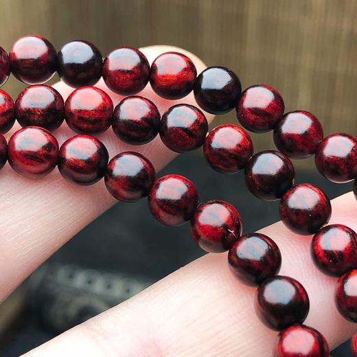 【青山特惠】0.6*108颗 琴料 5星 半满火焰纹 小叶紫檀手串 t6 商品图3