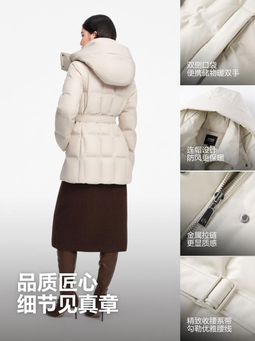 波司登25新款羽绒服女商务可脱卸帽中款品质直充收腰显瘦90鹅绒 商品图8
