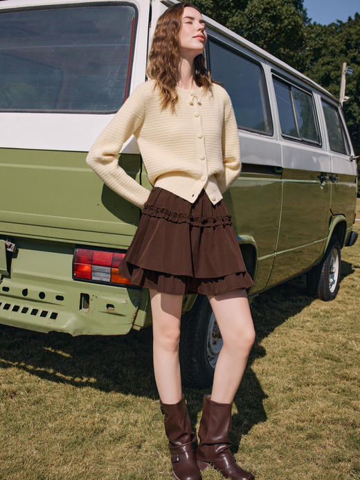 【百图lulu定制】【浪花半裙】双层浪花裙摆  橡筋收腰 A字短裙 商品图10