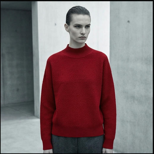 KINGDEER/KD 秋冬新款女式长袖羊绒衫L805632鹿王 红色 商品图2