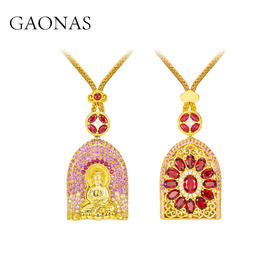 GAONAS  如如不动金色新中式佛牌项链11911XR