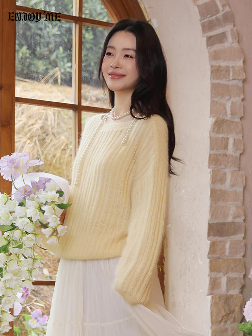 【门店同款】ENJOY春季“柔光芳序”糖果色软糯毛衣 169099747 商品图0