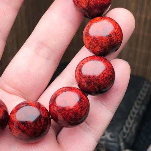 【青山特惠】1.8*13颗5星满瘤疤 小叶紫檀手串（无胶嫩瘤）t6 商品图3