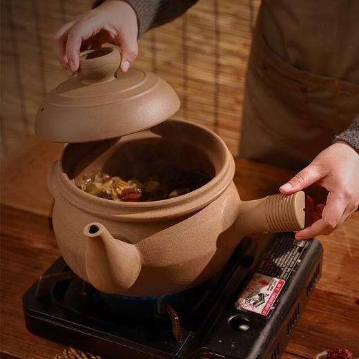 【原陶纳福嘟嘟养生锅】耐高温陶瓷砂锅熬中药罐子老式无釉中医煎药专用养生壶明火燃气灶 商品图6