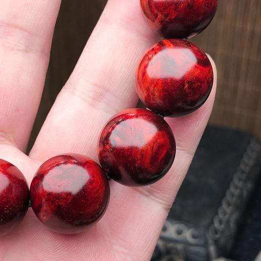 【青山特惠】1.8*13颗5星带瘤疤小叶紫檀手串（无胶嫩瘤）t18 商品图3