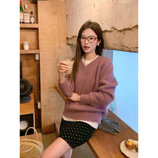 <曾小咸推荐>2.4现货秒杀 ！微信超特价！4色韩系v领毛衣 日常149.99 立减80 秒杀69.99！！ 商品图3