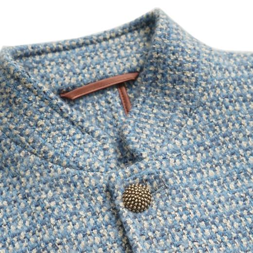 2026春装 真丝羊毛编织立领长袖单排扣短外套 商品图2