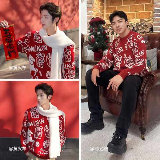 森柔|商场同款森马国博衍艺联名系列毛衫男春季提花毛衣2026新款 商品图4