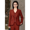 米思阳2025秋冬 通勤OL显白修身显瘦锈红色西装外套+修身马甲+高腰西裤（单拍）三件套5974/5975/5976 商品缩略图4