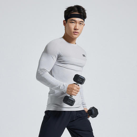 OMG运动 透气贴身层裸感吸湿排汗健身服训练衣服春秋季紧身衣修身 商品图3