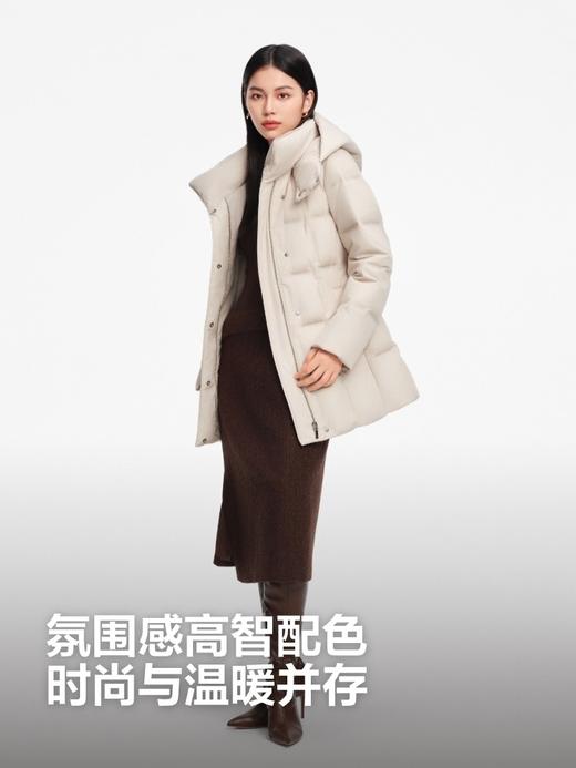波司登25新款羽绒服女商务可脱卸帽中款品质直充收腰显瘦90鹅绒 商品图7