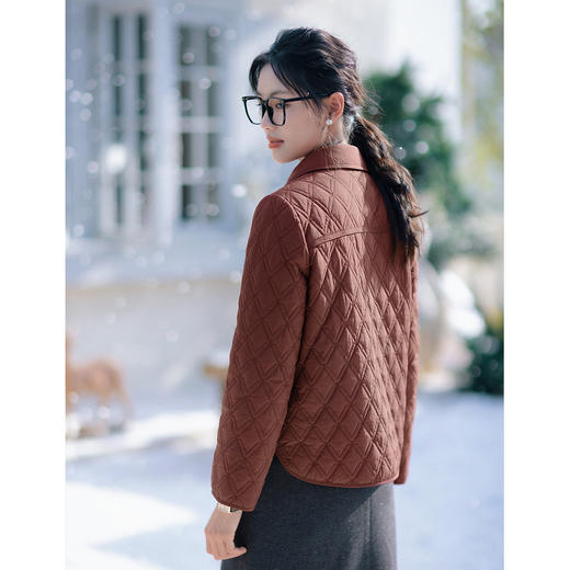 红念红色棉服女短款小个子宽松休闲2025冬季新款女装棉衣外套上衣 商品图1