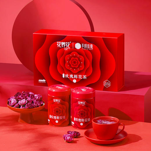 花养花 冻干玫瑰鲜花茶礼盒36g(18g*2) 商品图1